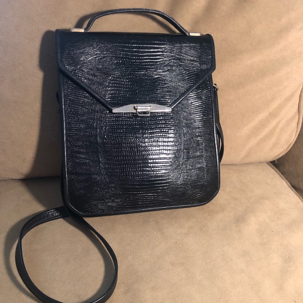 Black leather purse